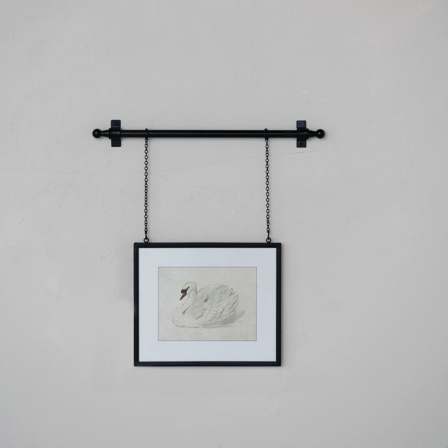 Hanging Metal Framed Swan Art