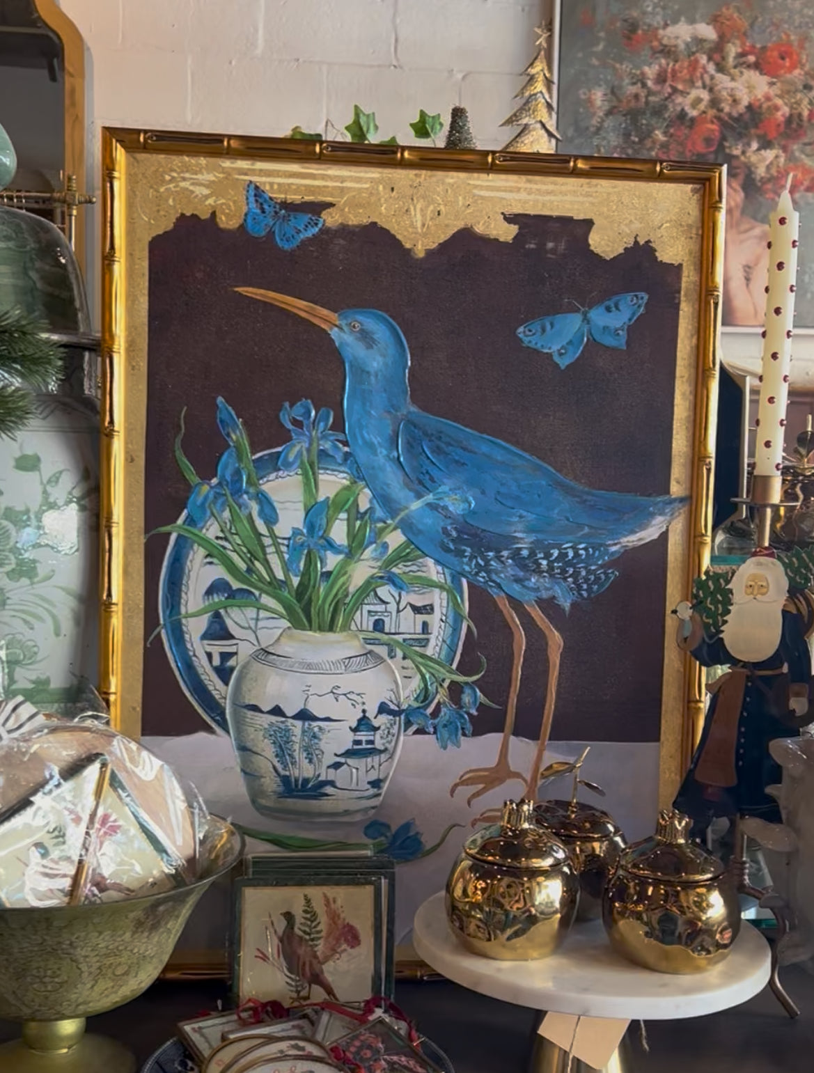 Golden Bird Framed Canvas