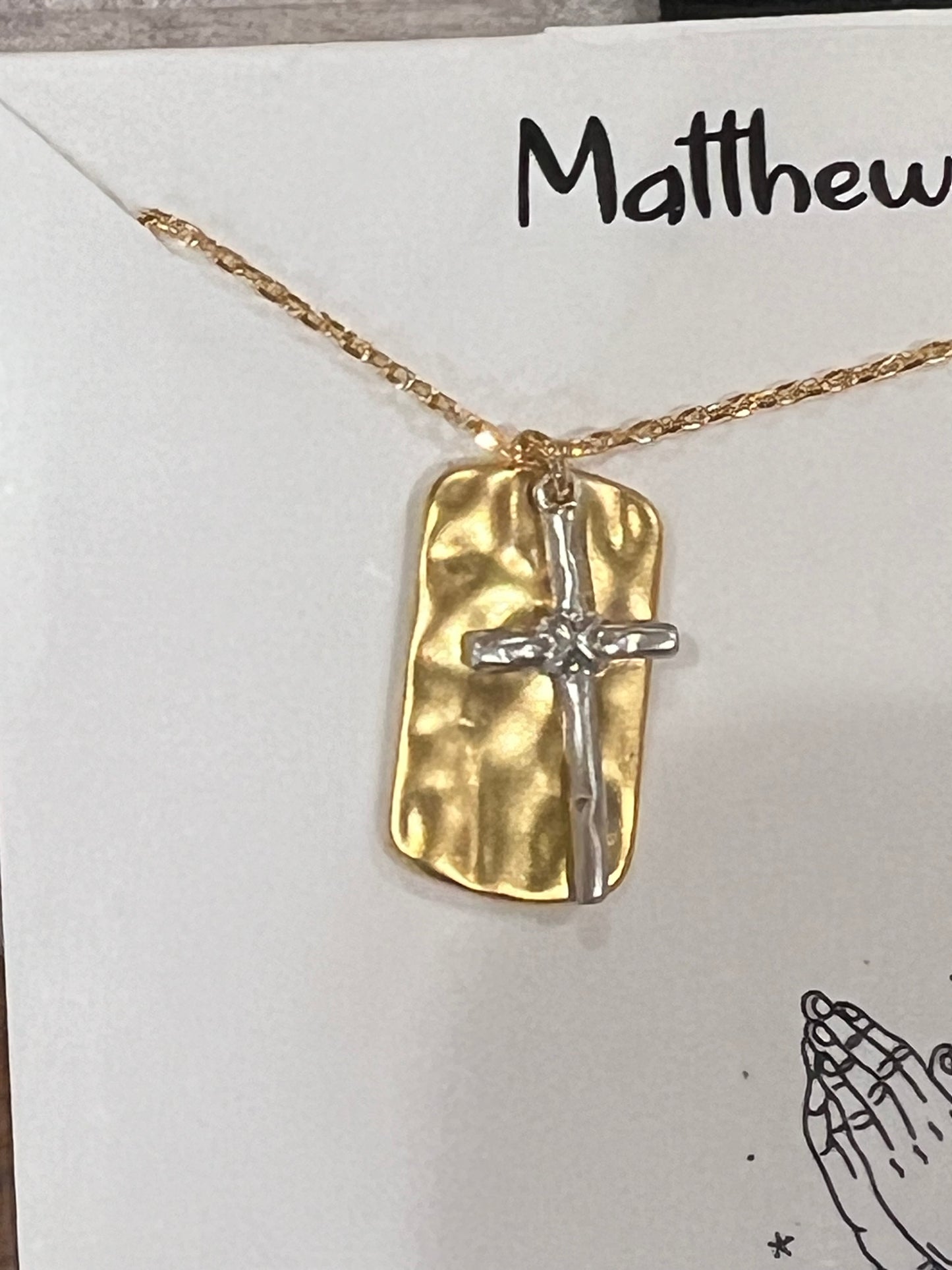 Mathew 7:8 Charm Necklace