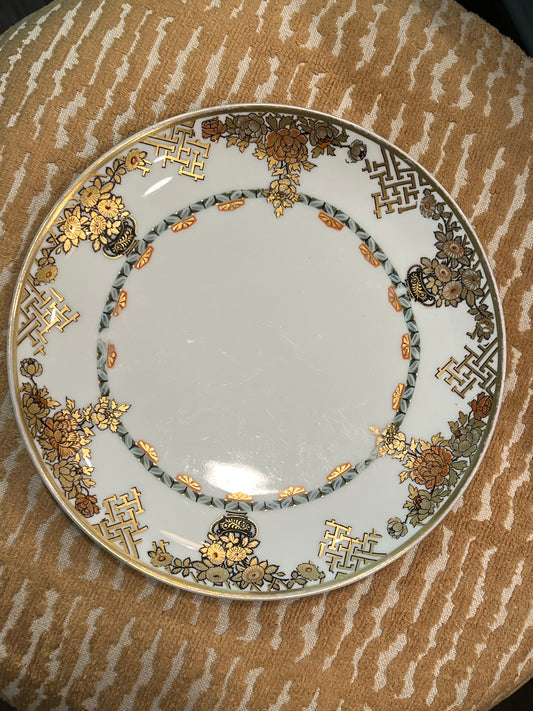 Vintage Austrian Plate with Gold Lattice