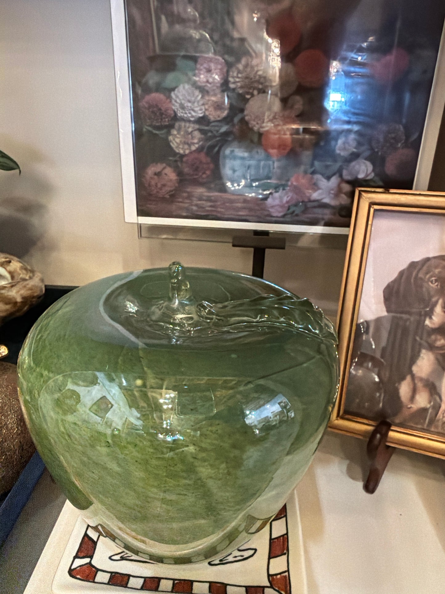 Vintage Art Hand-Blown Glass Apple
