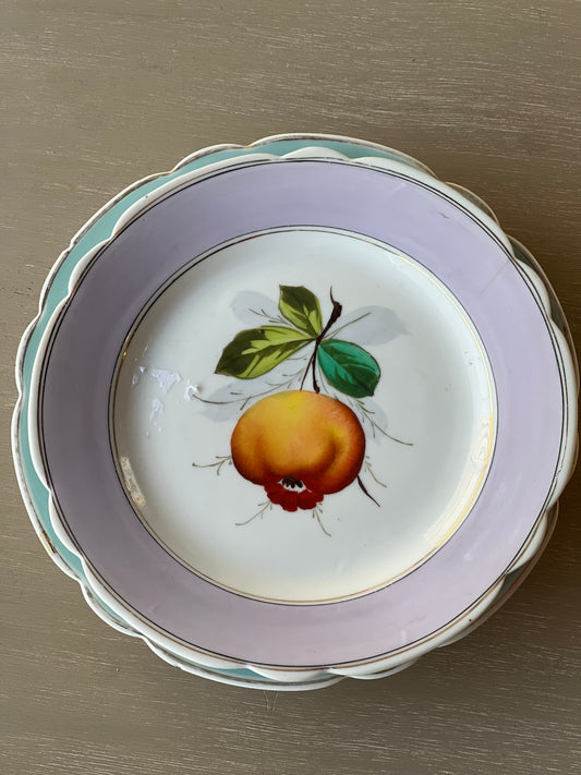 Vintage Fruit Plate with Scalloped Edges