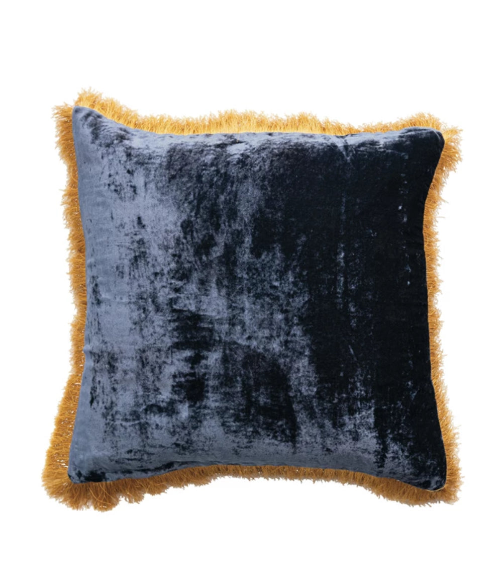 Velvet Fringe Pillow