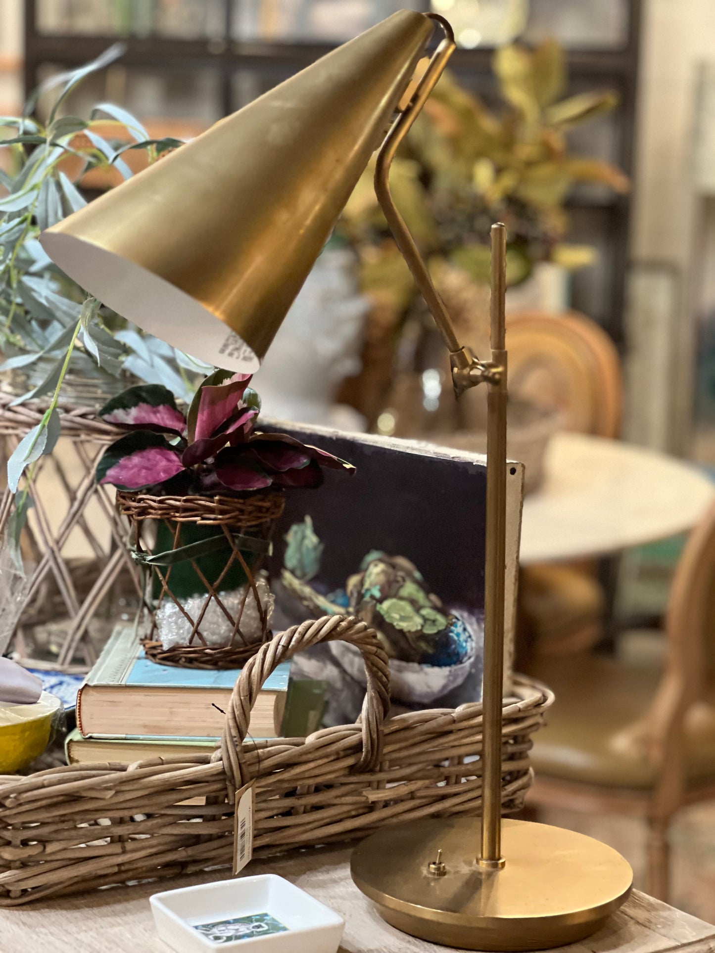 Pair of Solid Brass Vintage MCM Lamps