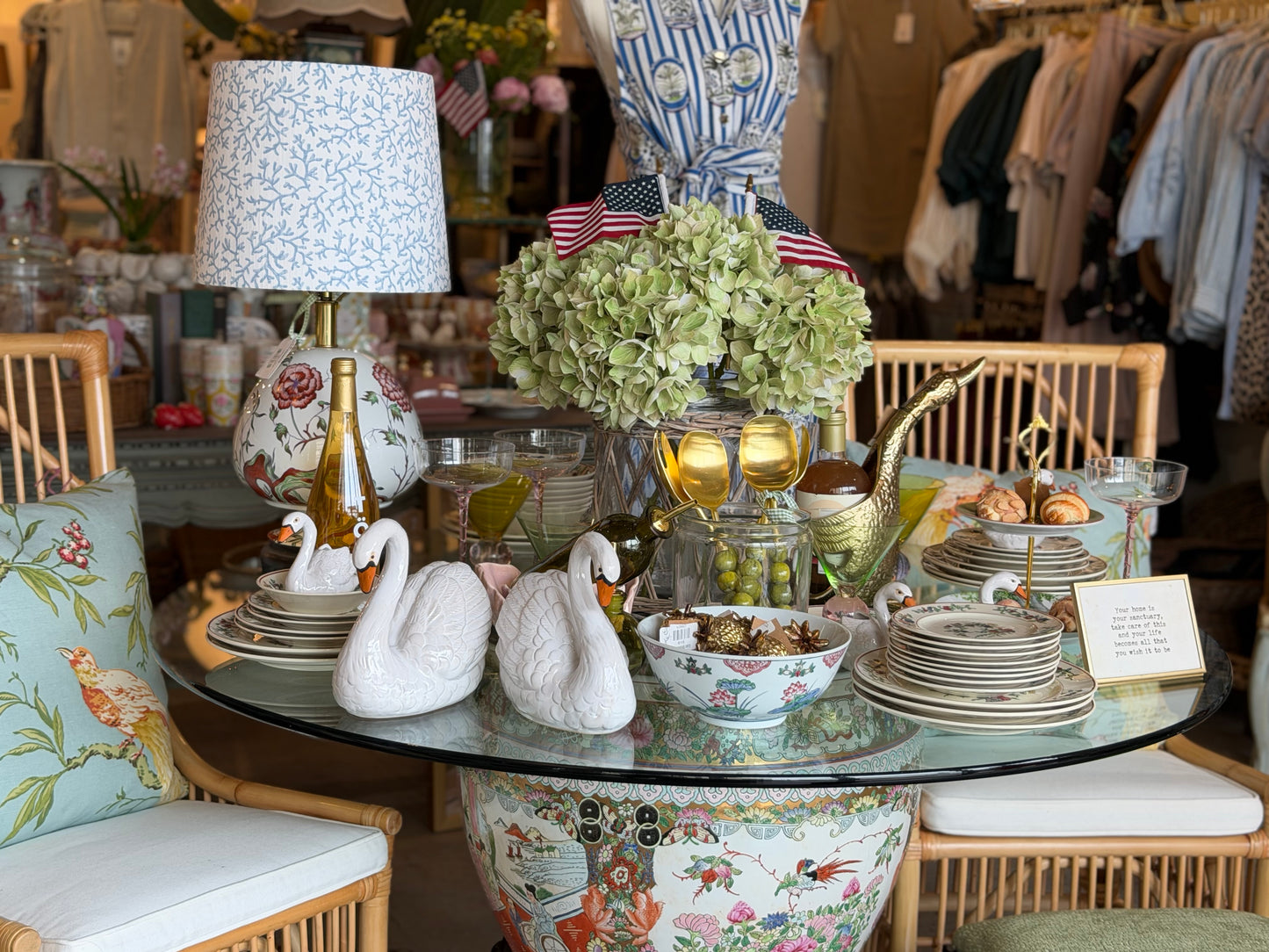 Vintage Floral Lamp