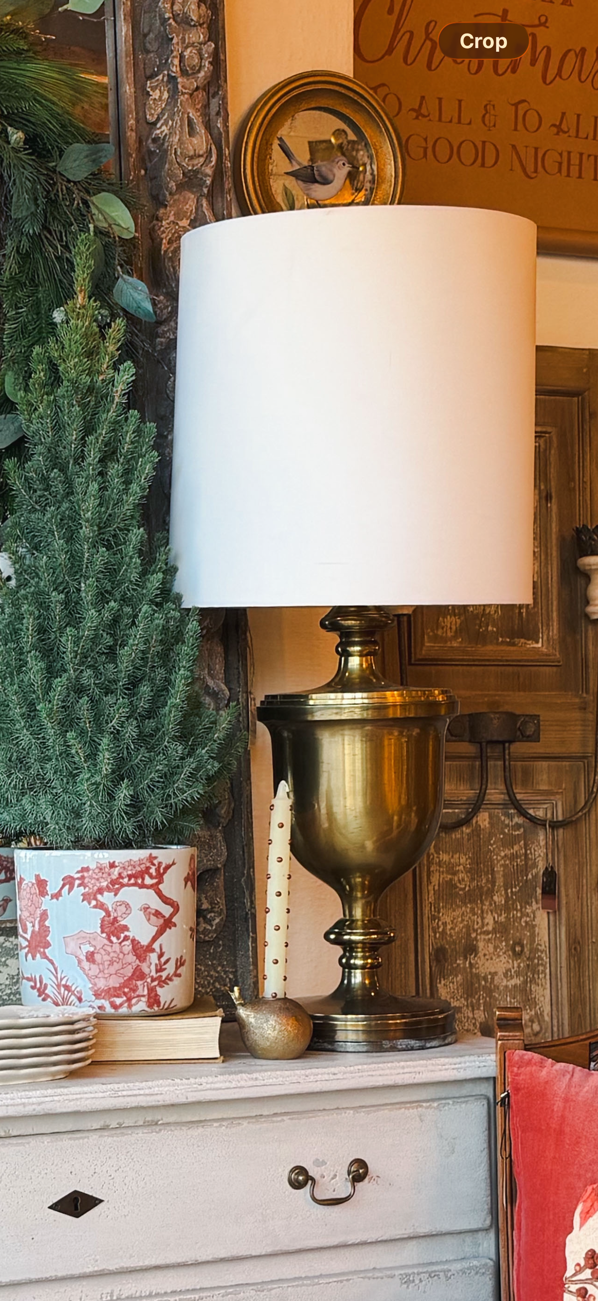 Large Vintage Brass Lamp