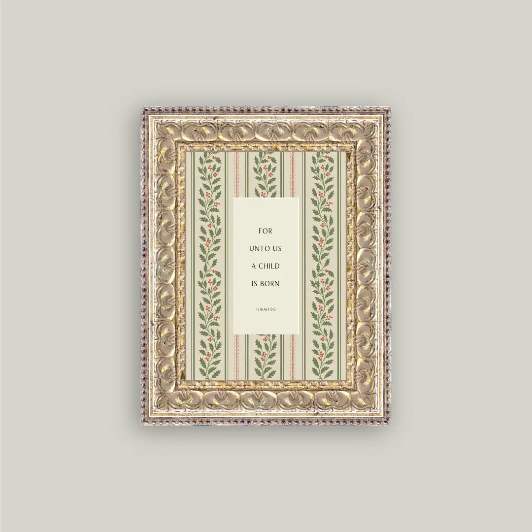 "Child is Born" Framed Christmas Print