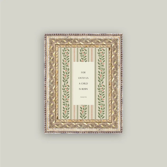 "Child is Born" Framed Christmas Print