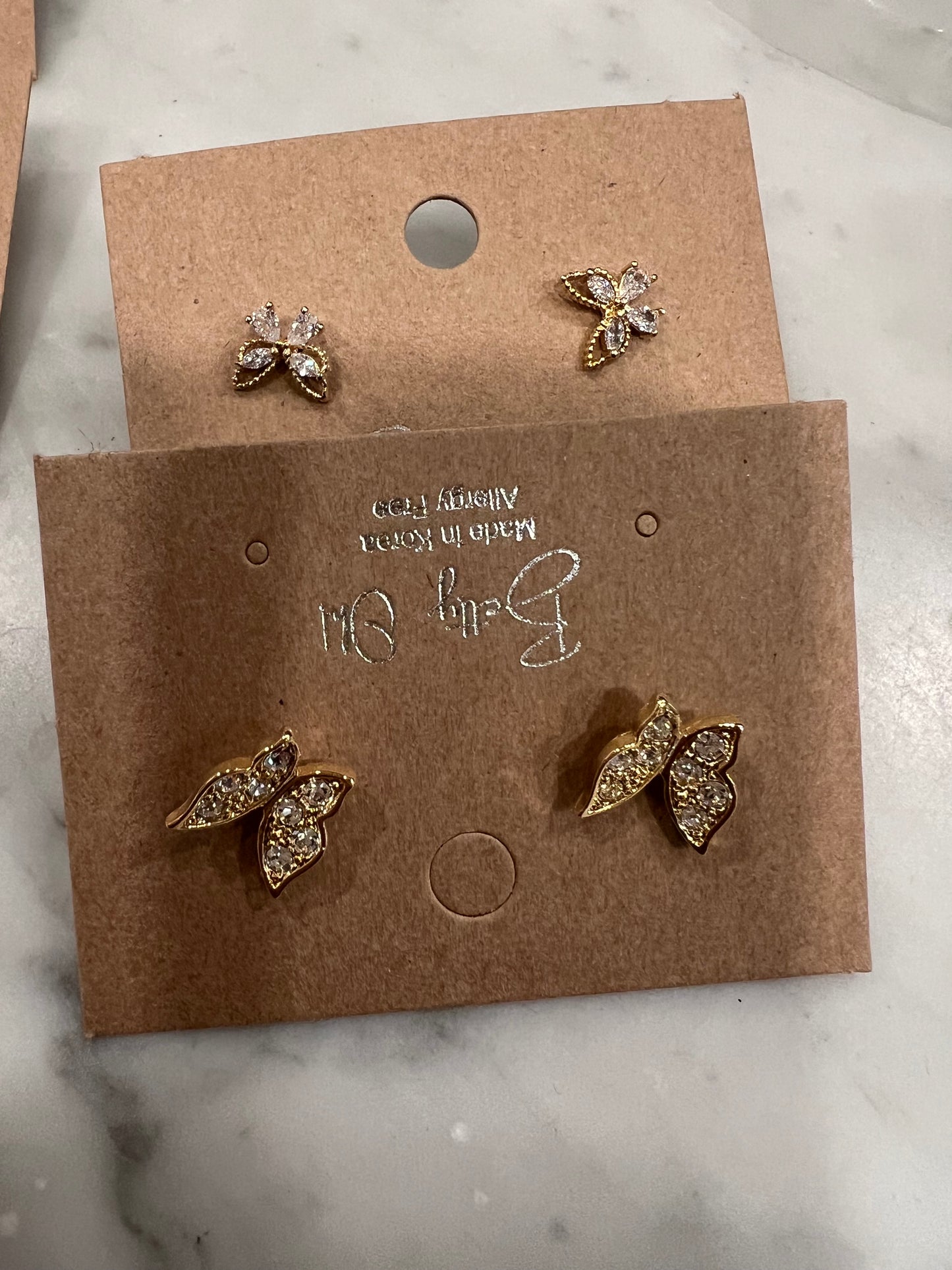 Crystal Butterfly Studs