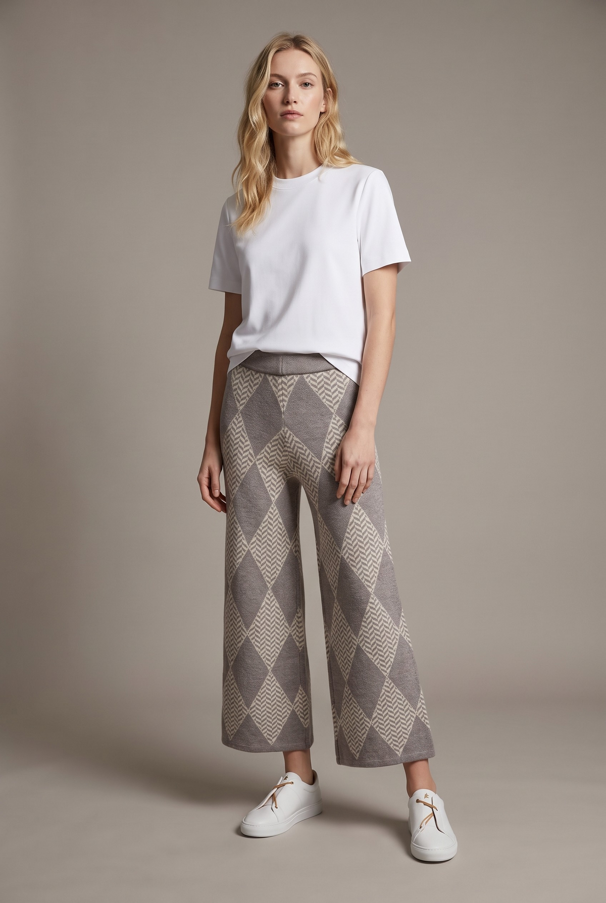 Mocha Diamond Knit Lounge Set