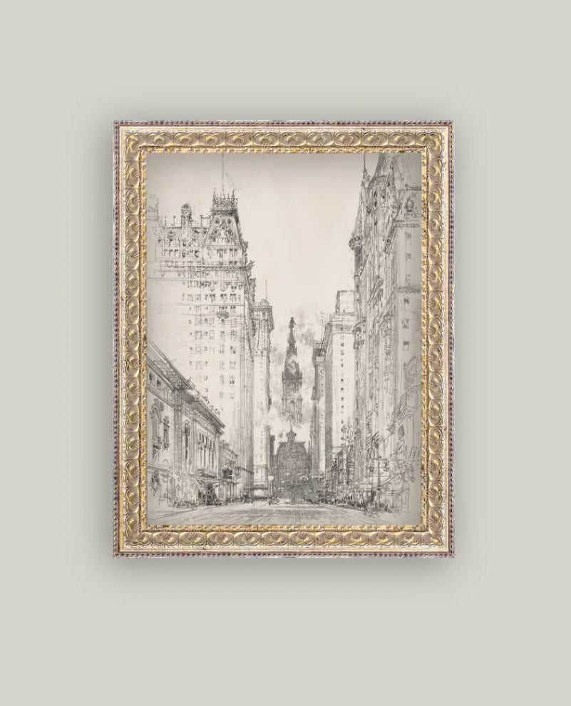 New York Sketch Framed Art