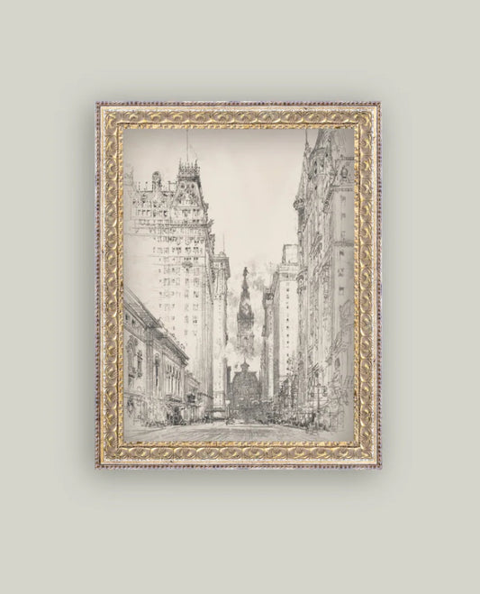 New York Sketch Framed Art