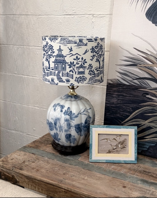 Blue & White Chinois Lamp