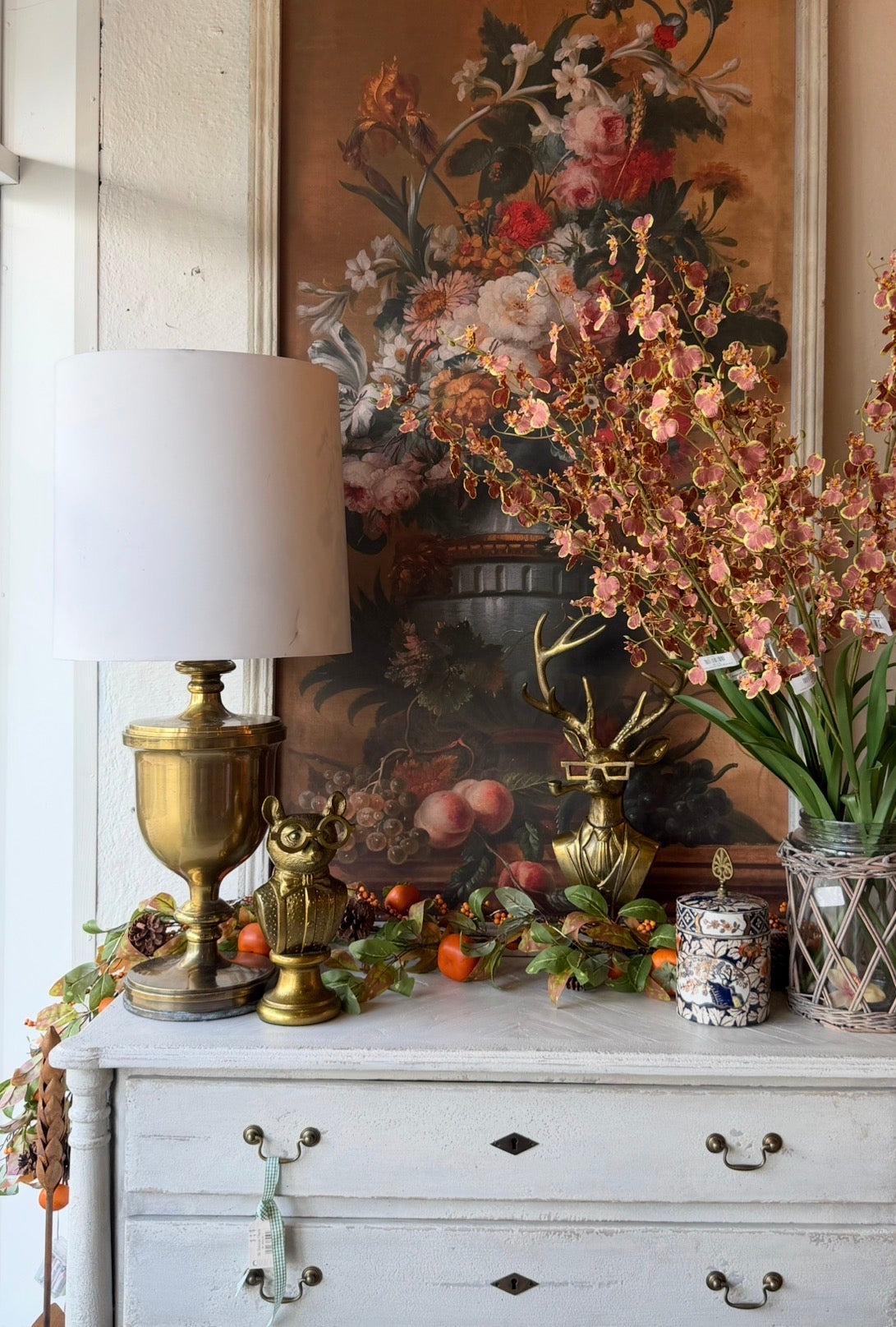 Large Vintage Brass Lamp
