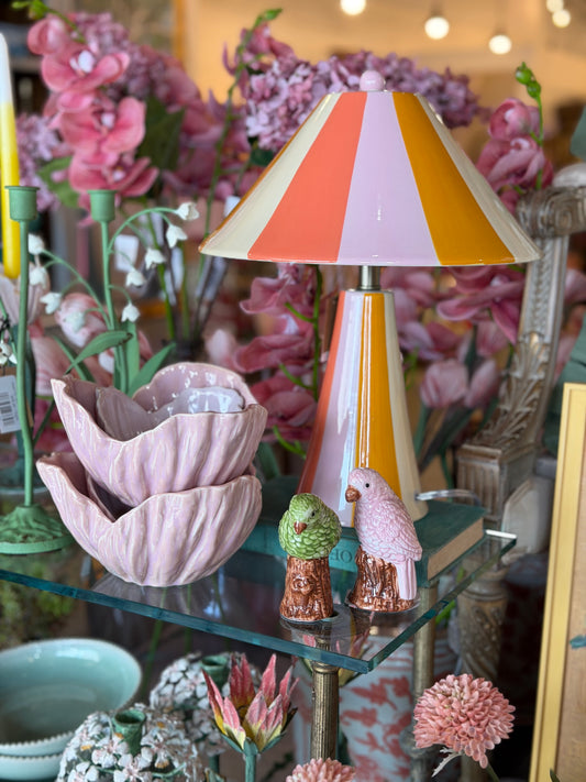 Striped Stoneware Lamp