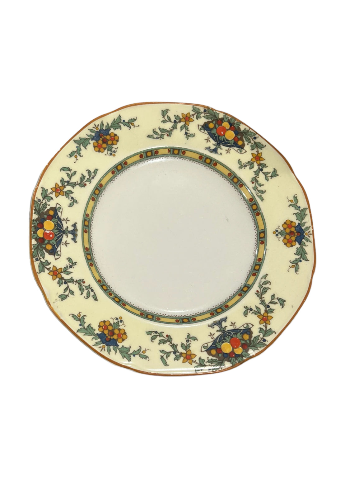 Cream Floral Print Plate