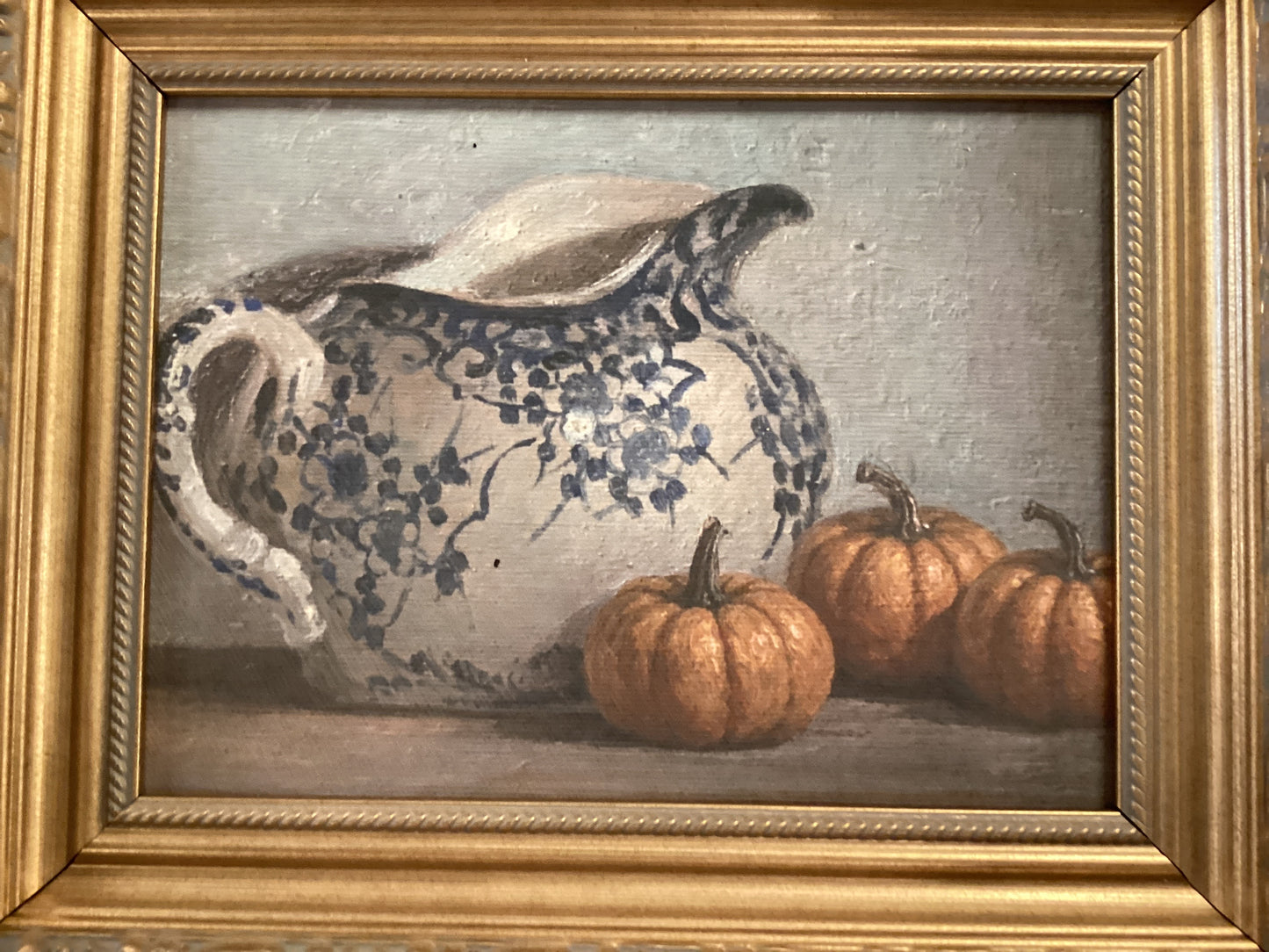 Still Life Pumpkin with Pitcher Framed Art