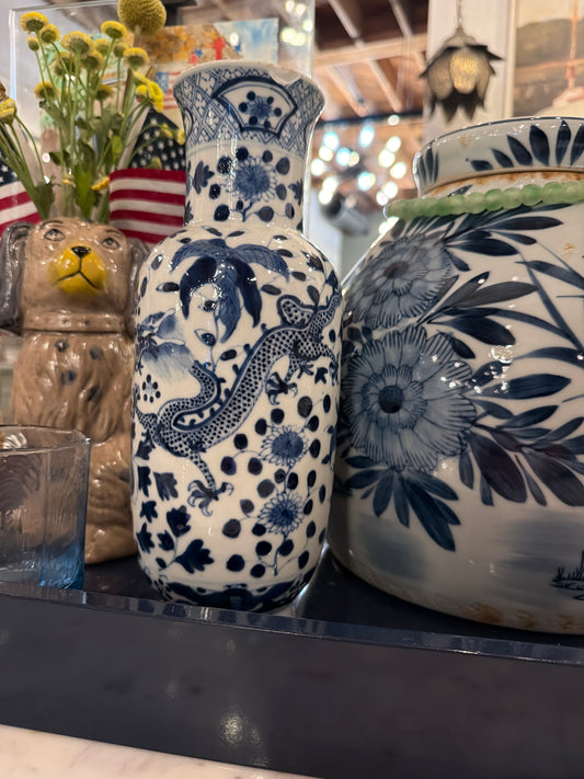 Blue and White Floral Vase