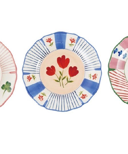 Hand-Painted Cottage Dinner Plate