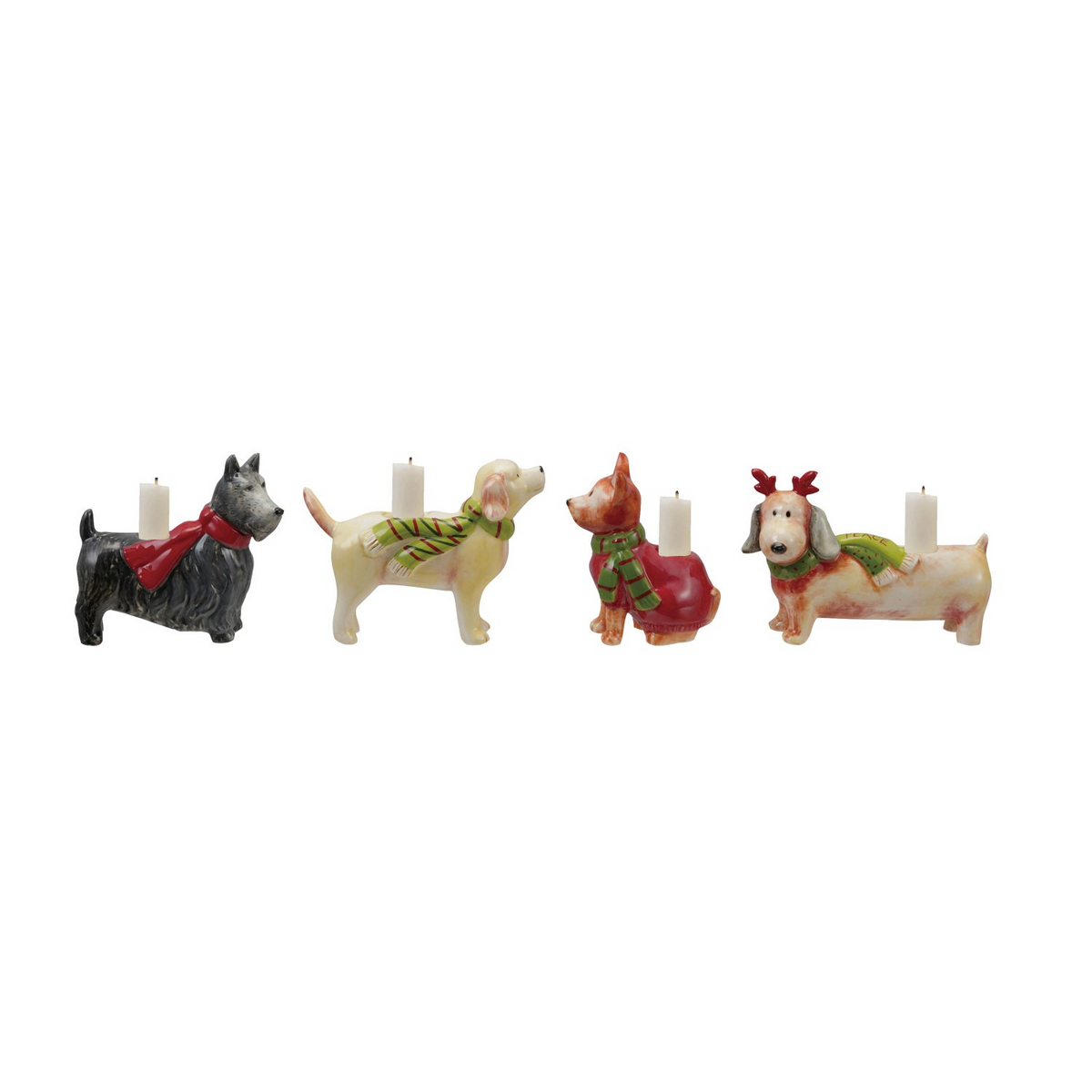 Holiday Dog Taper Holders