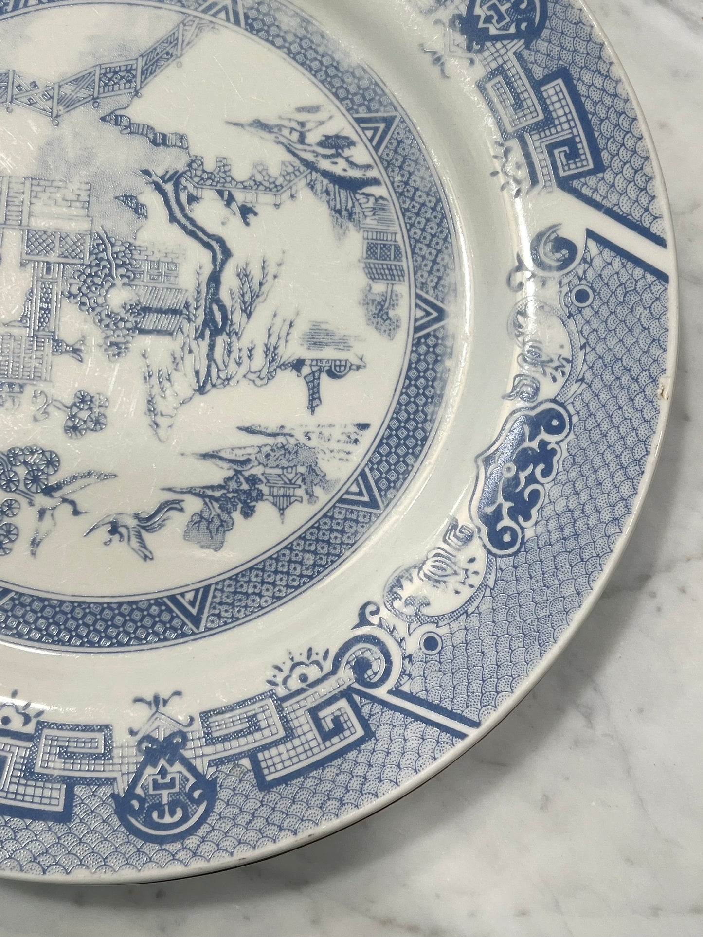 Vintage Blue Willow Plate