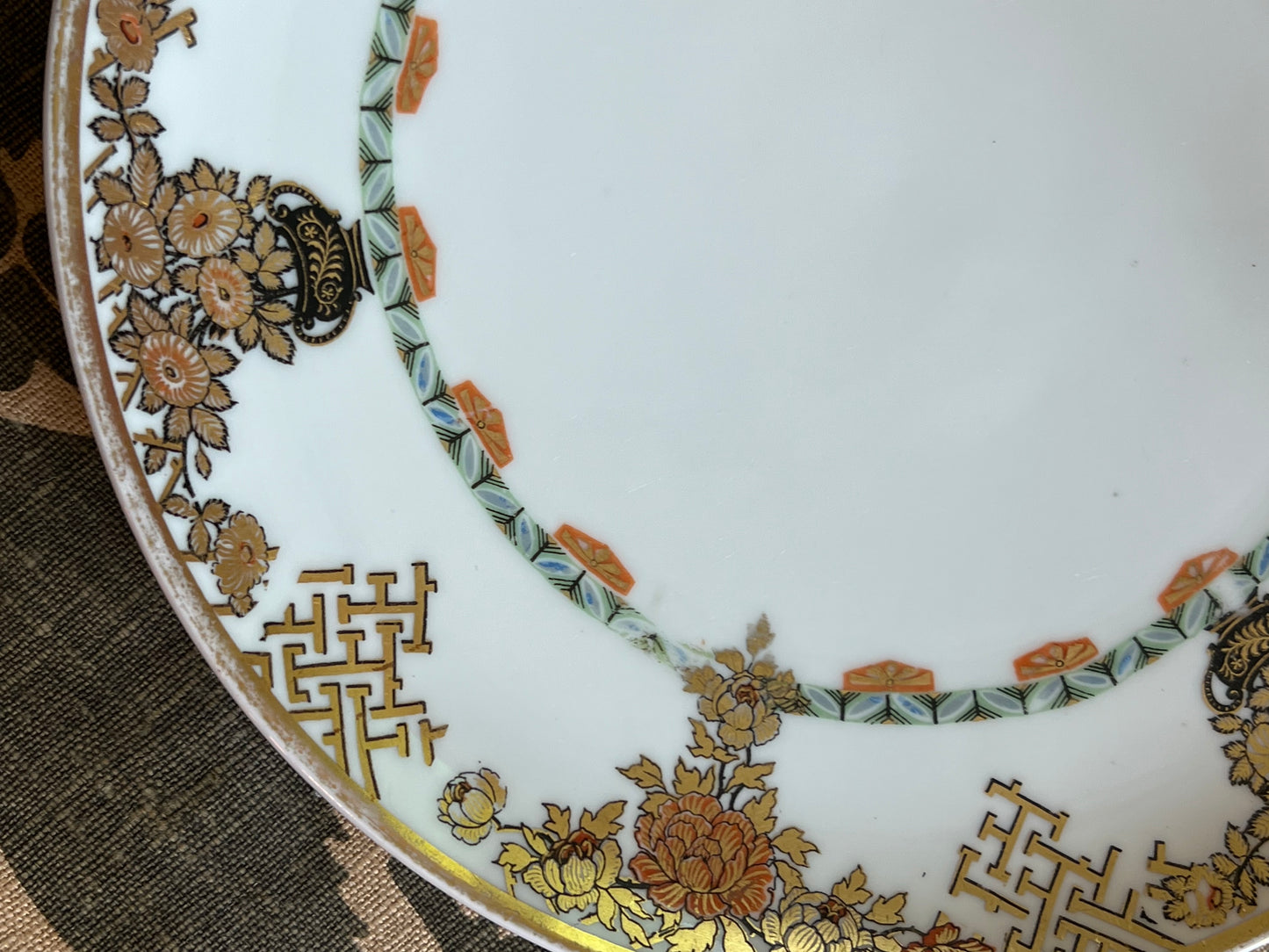 Vintage Austrian Plate with Gold Lattice