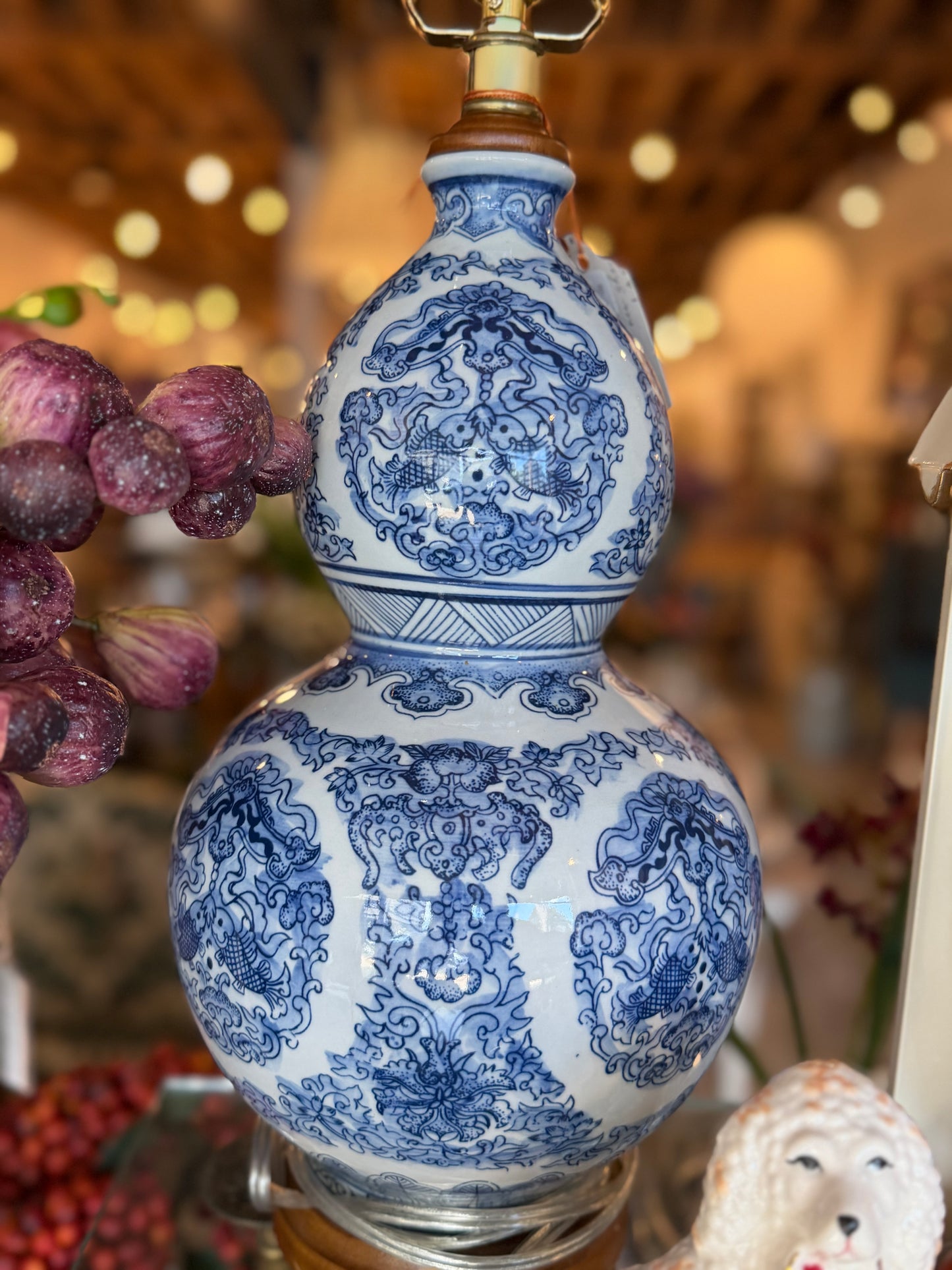 Blue & White Koi Fish Lamp