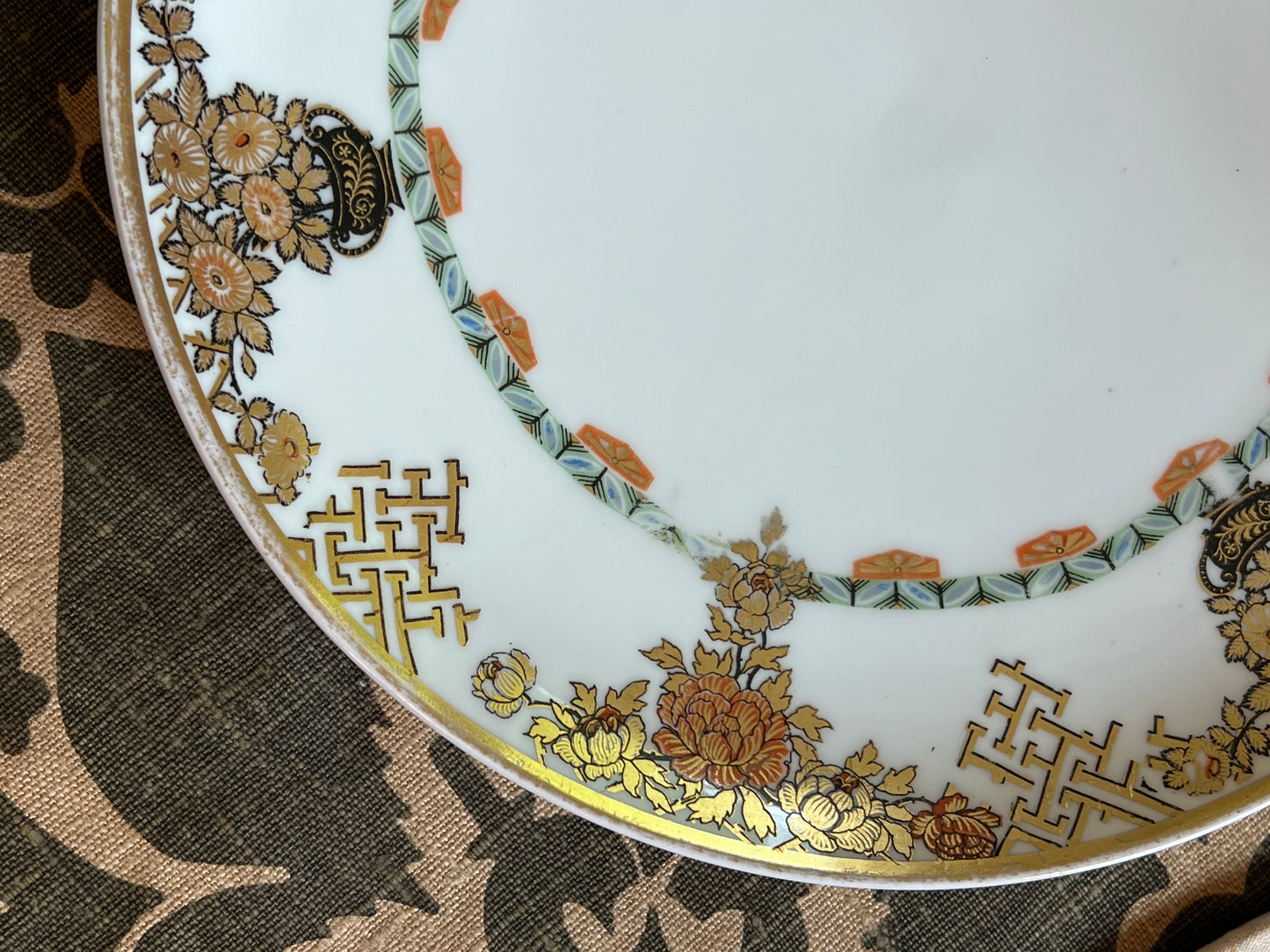 Vintage Austrian Plate with Gold Lattice