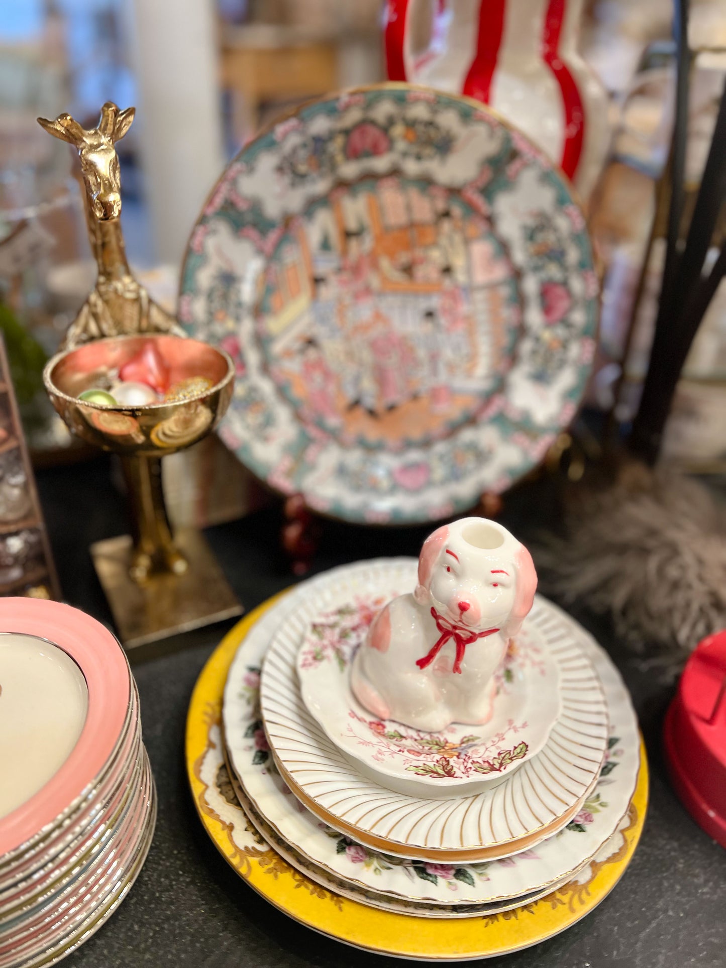 Pink Staffordshire Taper Holder