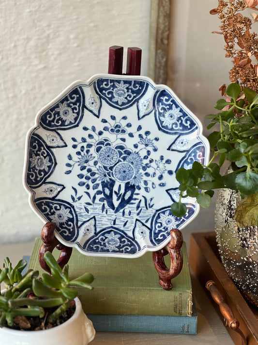 Decorative Blue & White Plate