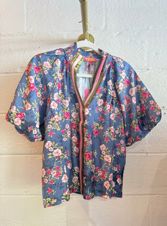 Slate Floral Top