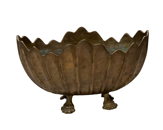 Brass Feather Bowl with Feet