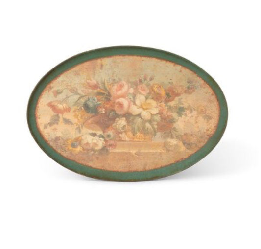 Oval Floral Tray