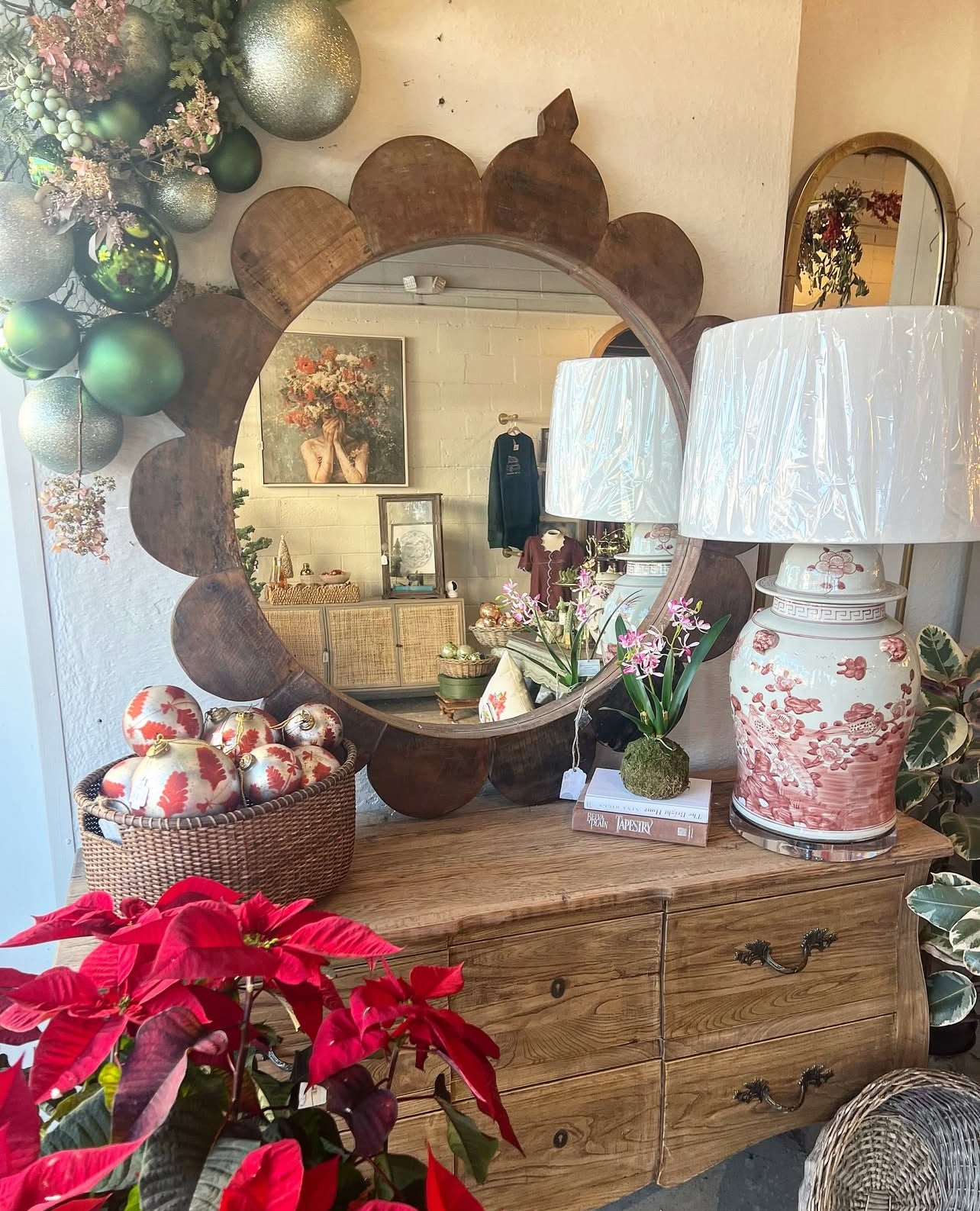 Wood Scalloped Mirror