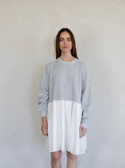 Pleated Sweatshirt Dress