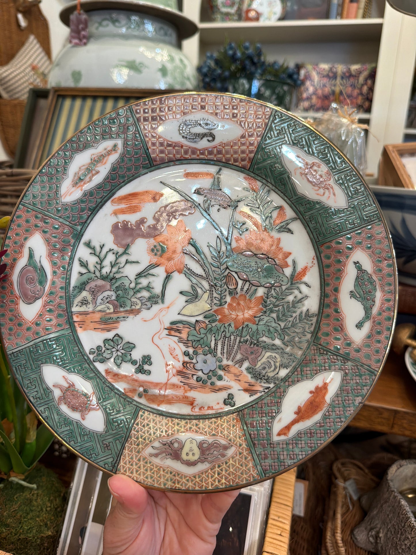 Antique Aquatic Japanese Charger