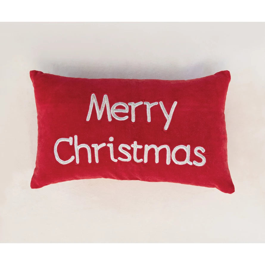 Velvet Merry Christmas Pillow