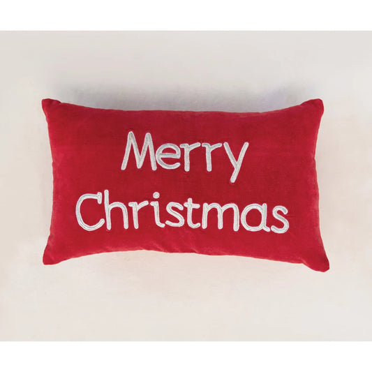 Velvet Merry Christmas Pillow