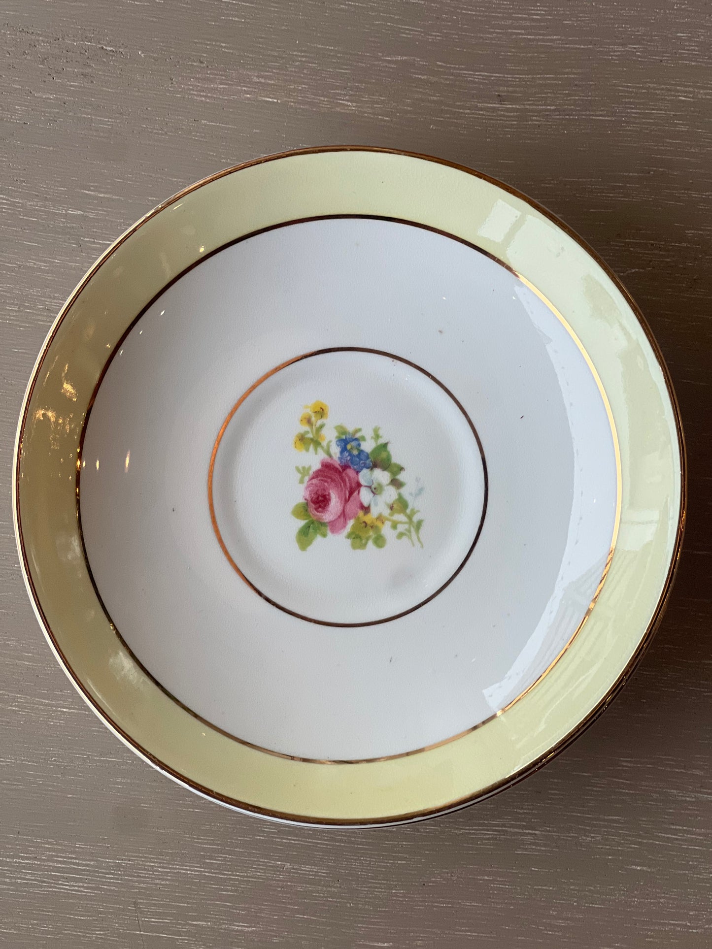 Vintage Pastel Floral Saucer