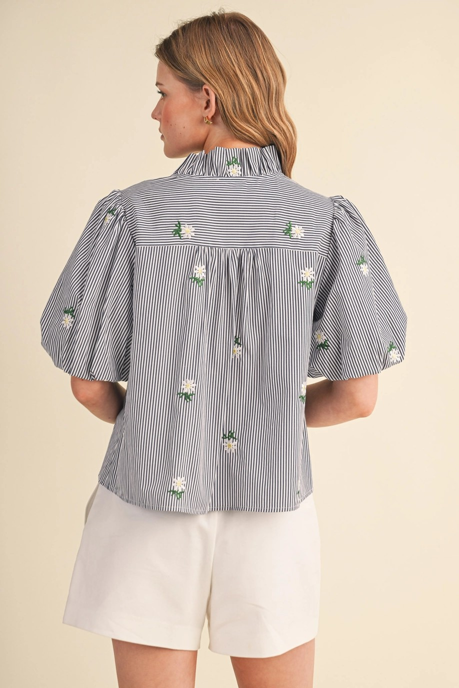 Petal & Pin Stripe Top