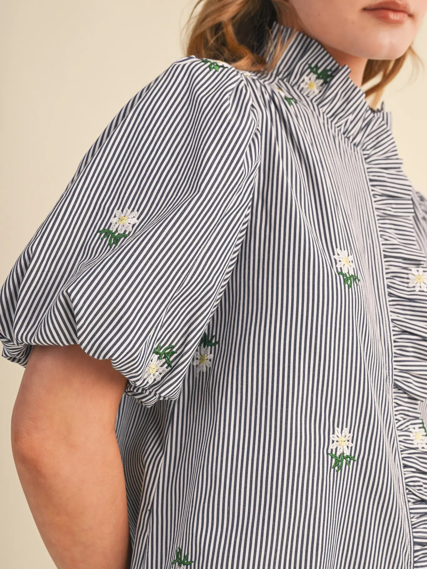 Petal & Pin Stripe Top
