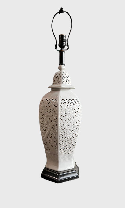 White Vintage Cutout Lamp