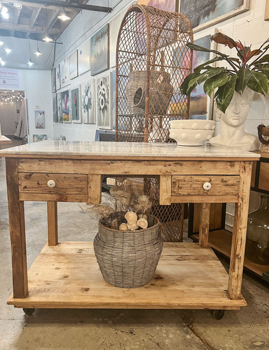 Bleached Kitchen Island