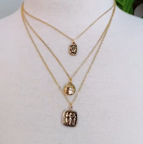 Three Layer Coin Necklace