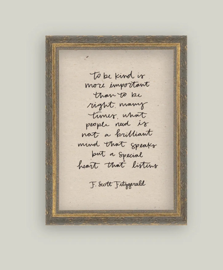 To Be Kind Framed Art
