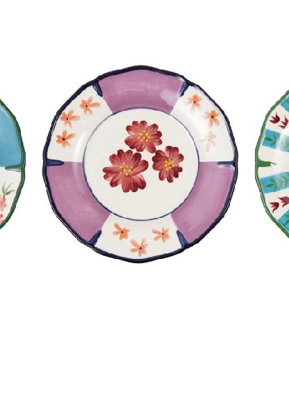 Hand-Painted Cottage Dessert Plate