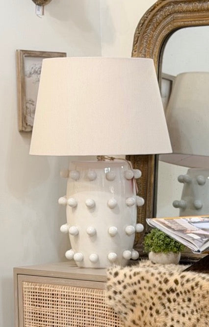 Stoneware Hobnail Lamp