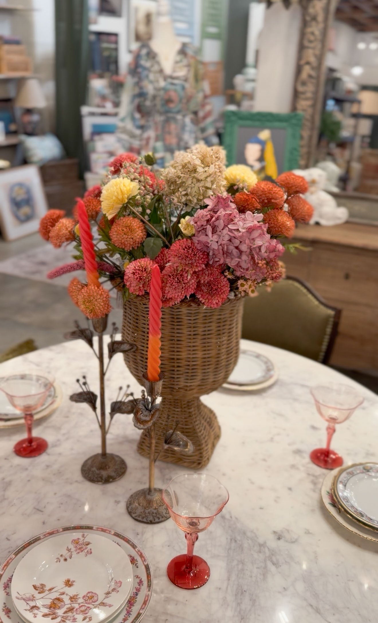 Woven Rattan Urns