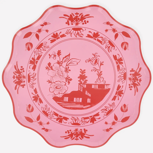 Pink Vintage Botanical Dinner Plates