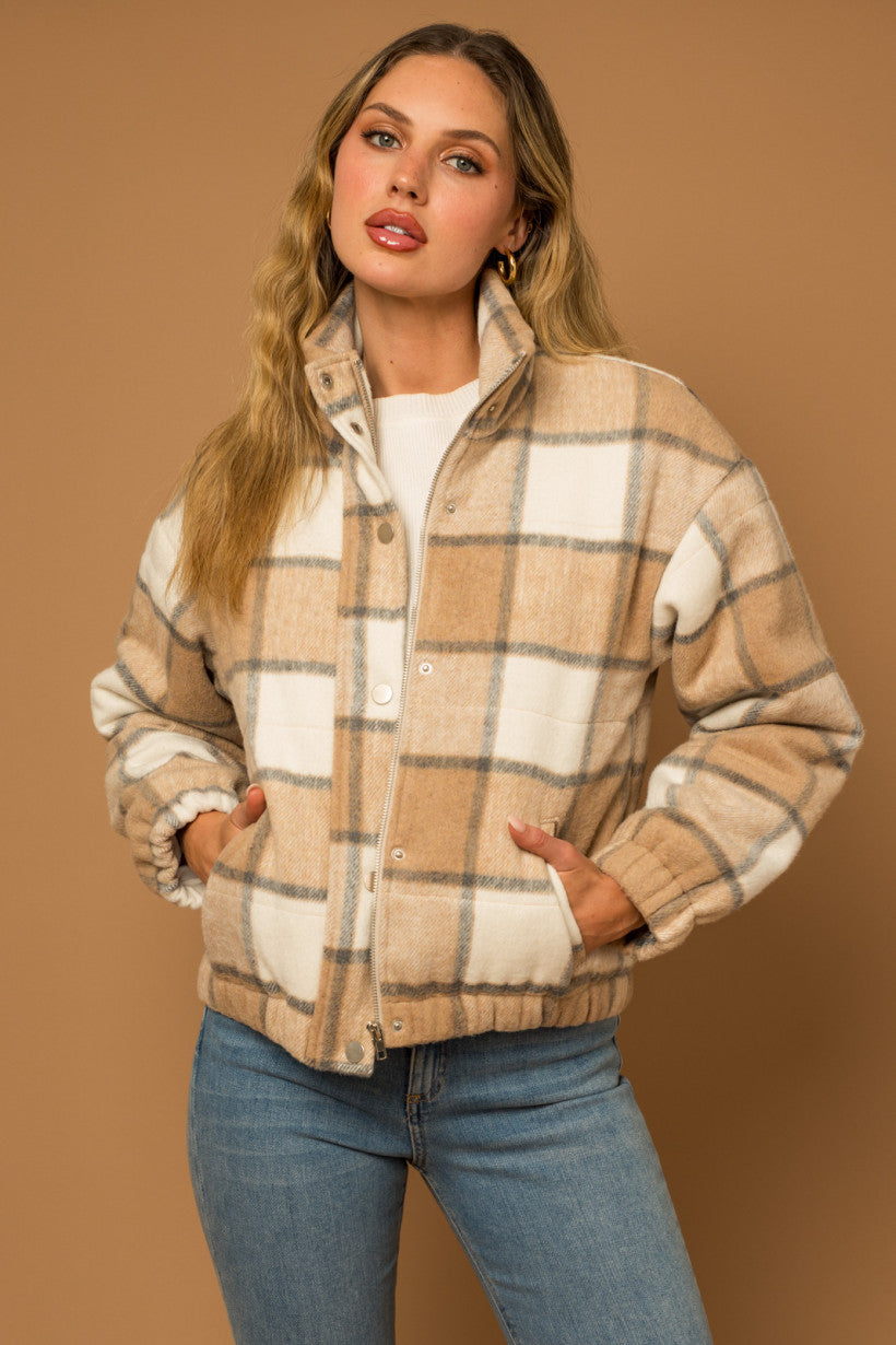 Plaid Puffer Jacket